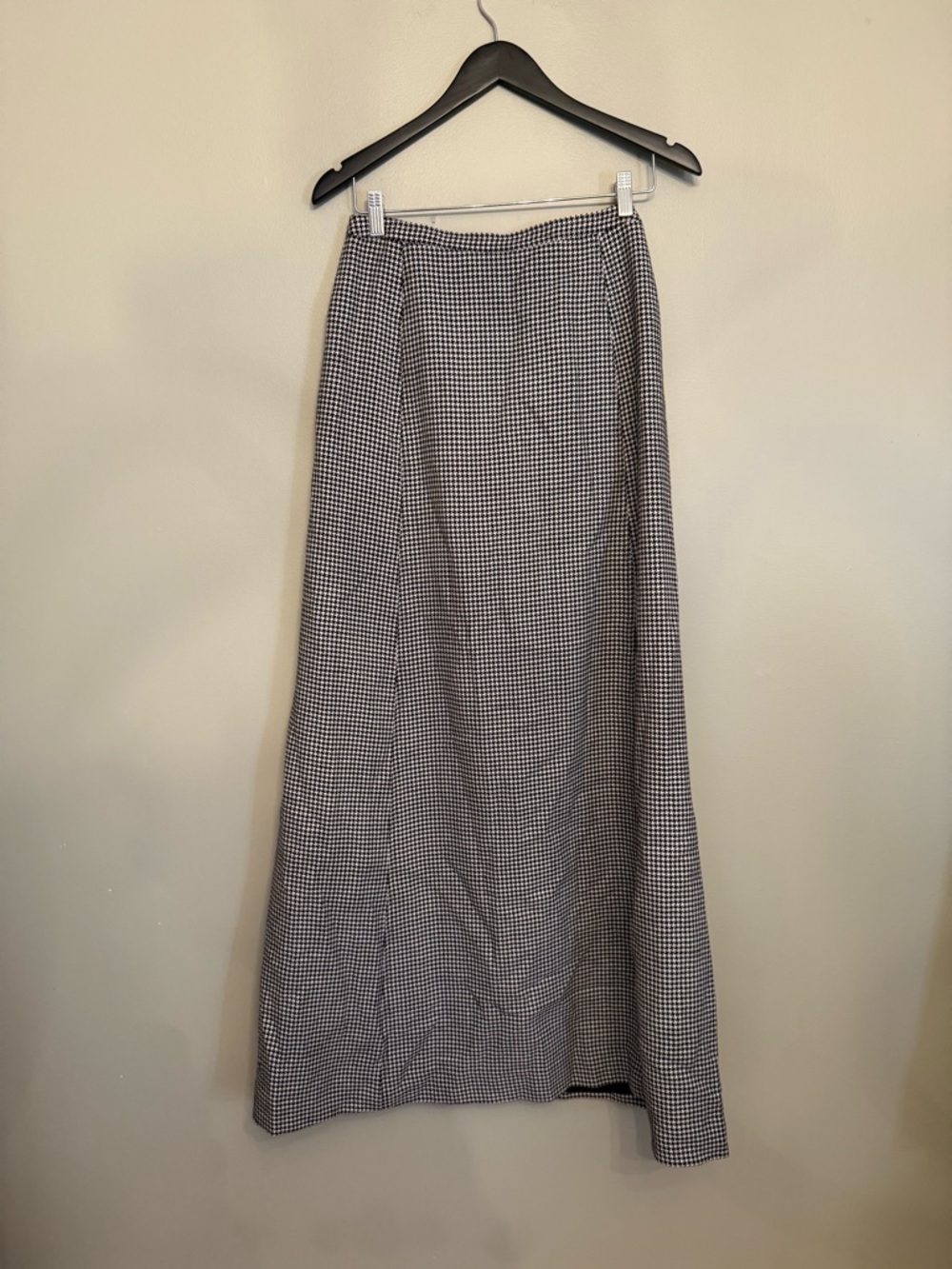 VTG Sport Couture by Jonfel Wool Houndstooth Maxi Skirt Size 12 (Fits XXS)